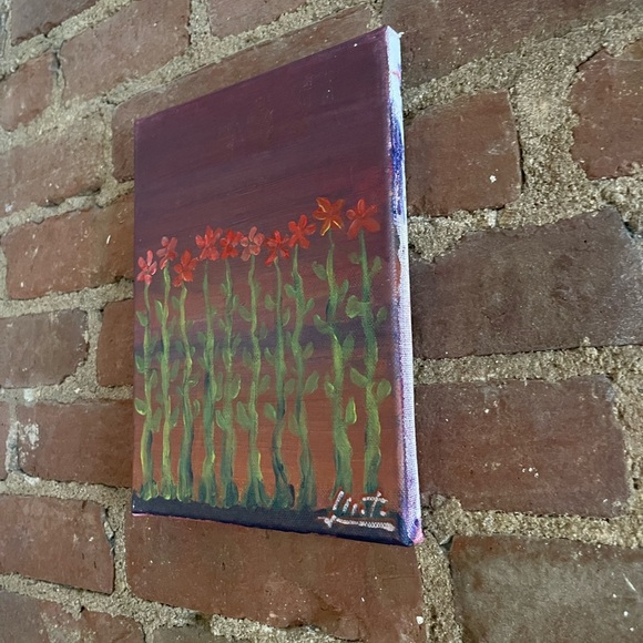 Original Acrylic - "Sunset Blooms" NYC Artist 9x7 - Picture 2 of 4